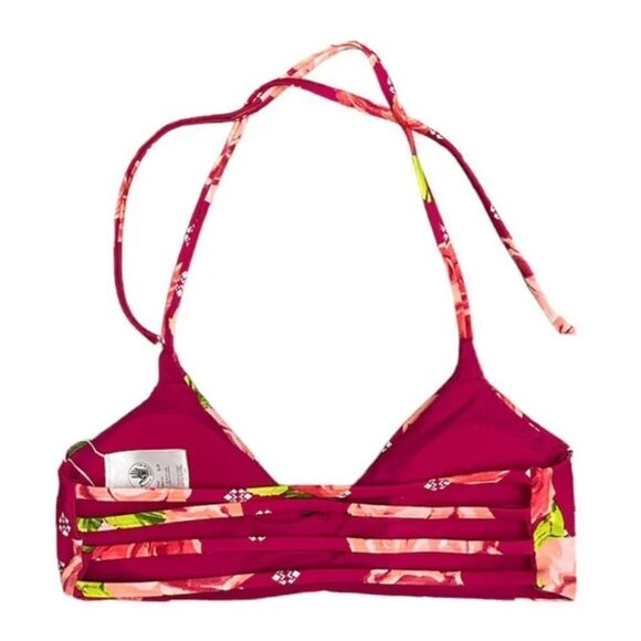 BODY GLOVE Bikini Top Womens Small Halter Floral Strappy Pullover Tie Closure - Picture 2 of 7